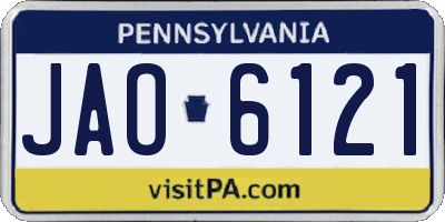 PA license plate JAO6121
