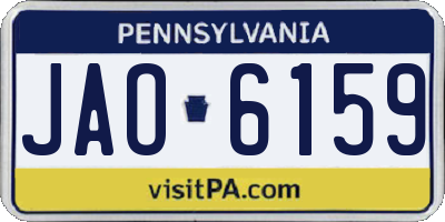 PA license plate JAO6159