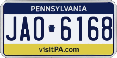 PA license plate JAO6168