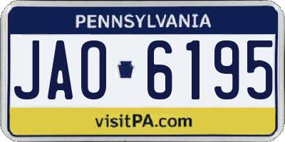 PA license plate JAO6195
