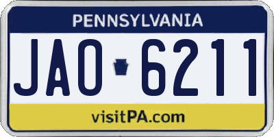 PA license plate JAO6211