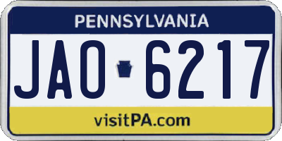 PA license plate JAO6217