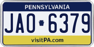PA license plate JAO6379