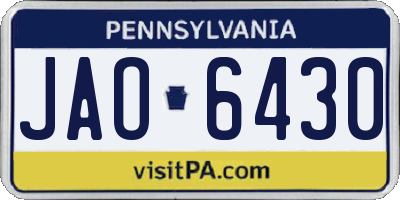 PA license plate JAO6430