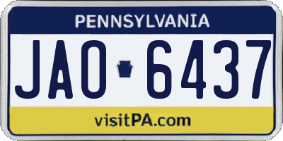 PA license plate JAO6437
