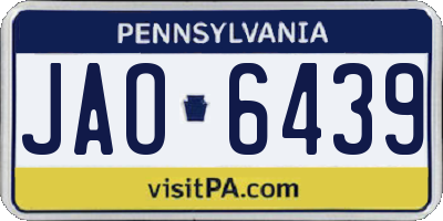 PA license plate JAO6439