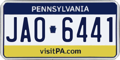 PA license plate JAO6441