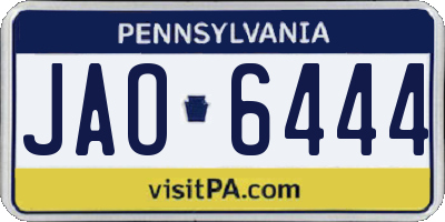 PA license plate JAO6444