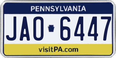 PA license plate JAO6447