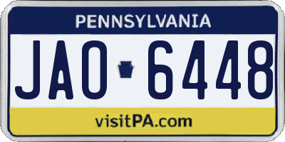 PA license plate JAO6448