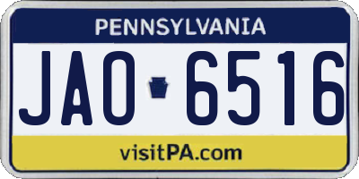 PA license plate JAO6516