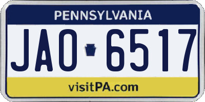 PA license plate JAO6517