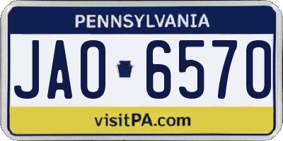 PA license plate JAO6570