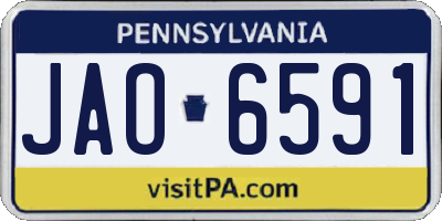PA license plate JAO6591