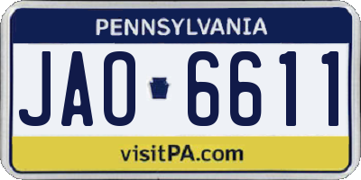 PA license plate JAO6611