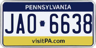 PA license plate JAO6638