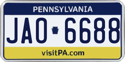 PA license plate JAO6688