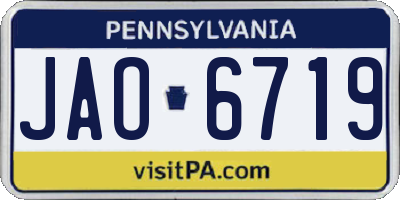 PA license plate JAO6719