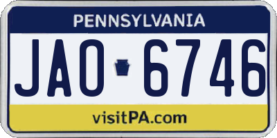 PA license plate JAO6746