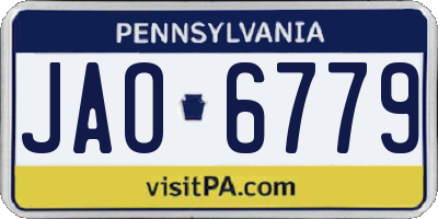 PA license plate JAO6779