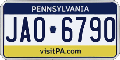 PA license plate JAO6790