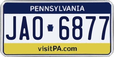 PA license plate JAO6877