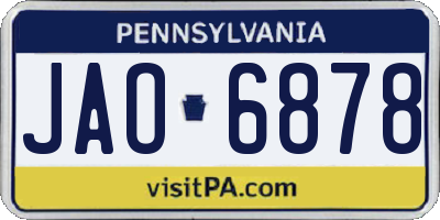 PA license plate JAO6878