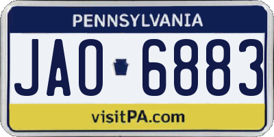 PA license plate JAO6883
