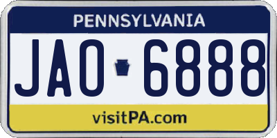 PA license plate JAO6888
