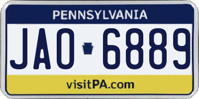 PA license plate JAO6889