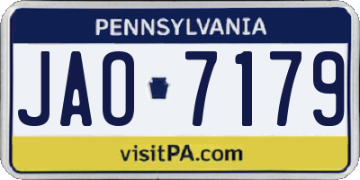 PA license plate JAO7179