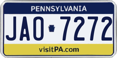 PA license plate JAO7272