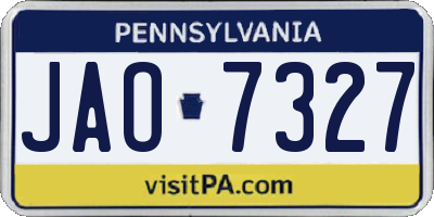 PA license plate JAO7327