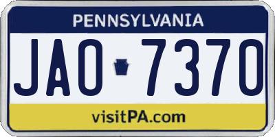 PA license plate JAO7370