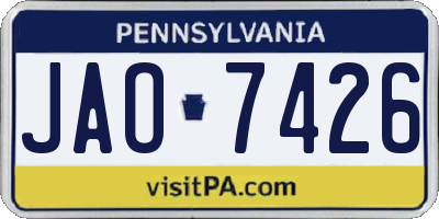 PA license plate JAO7426