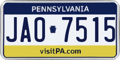 PA license plate JAO7515