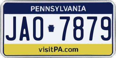 PA license plate JAO7879