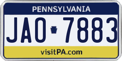 PA license plate JAO7883