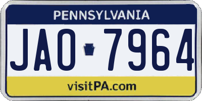 PA license plate JAO7964