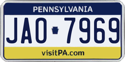PA license plate JAO7969