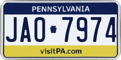 PA license plate JAO7974