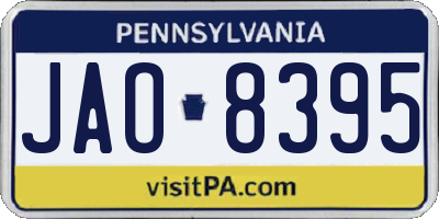 PA license plate JAO8395