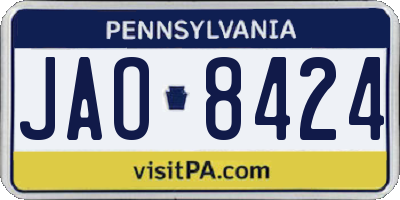 PA license plate JAO8424