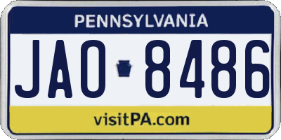PA license plate JAO8486