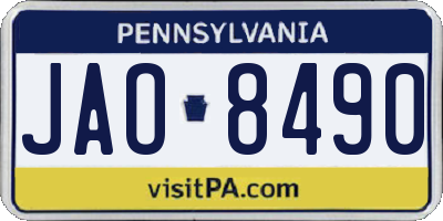 PA license plate JAO8490