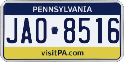 PA license plate JAO8516