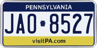 PA license plate JAO8527
