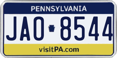 PA license plate JAO8544