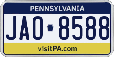 PA license plate JAO8588
