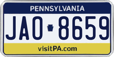 PA license plate JAO8659